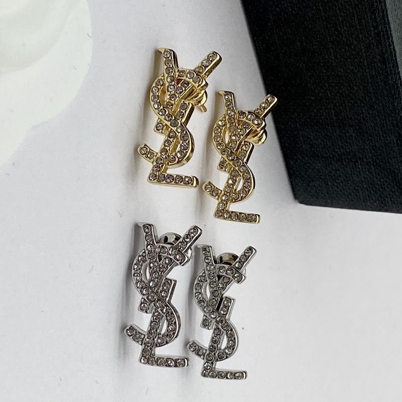 Saint Laurent Opyum Earrings In Metal and Crystal