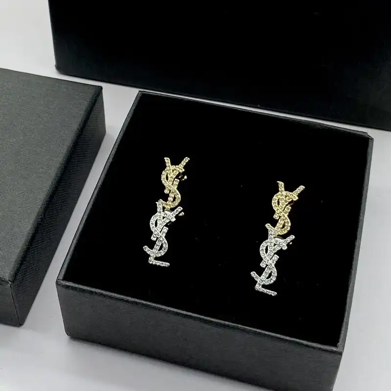 CHEAP Saint Laurent Opyum Earrings In Metal and Crystal