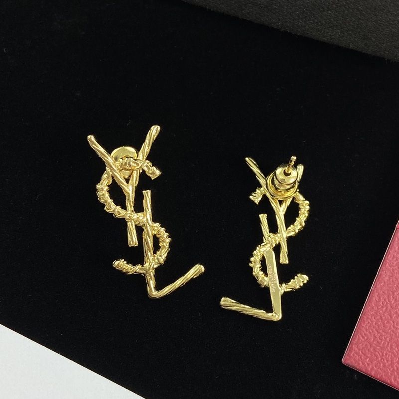 Saint Laurent Opyum Earrings In Rope Metal Gold