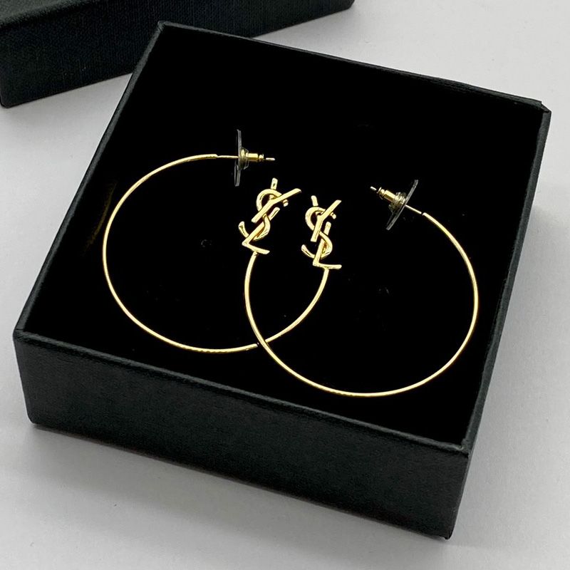 Saint Laurent Opyum Hoop Earrings In Metal Gold