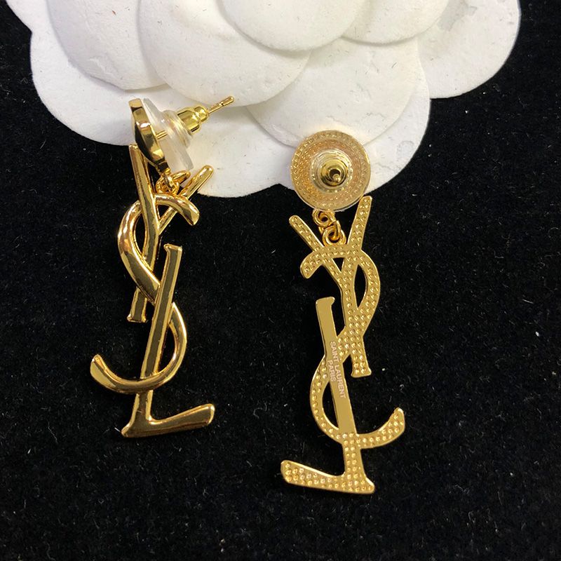 Saint Laurent Opyum Pendant Earrings In Metal Gold