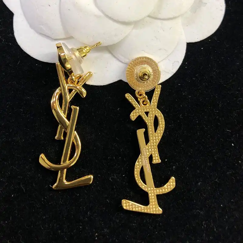 CHEAP Saint Laurent Opyum Pendant Earrings In Metal Gold