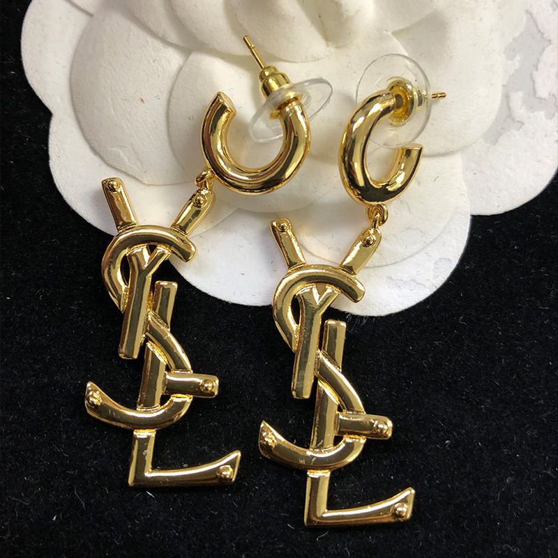 Saint Laurent Opyum Pendant Earrings In Metal Gold