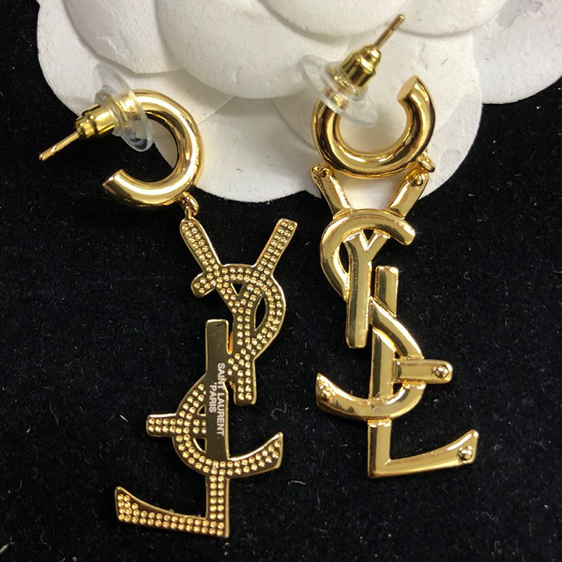 Saint Laurent Opyum Pendant Earrings In Metal Gold