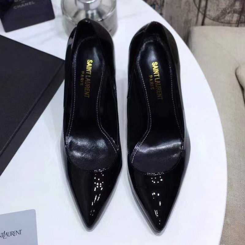 Saint Laurent Opyum Pumps Women Patent Leather Black Blue