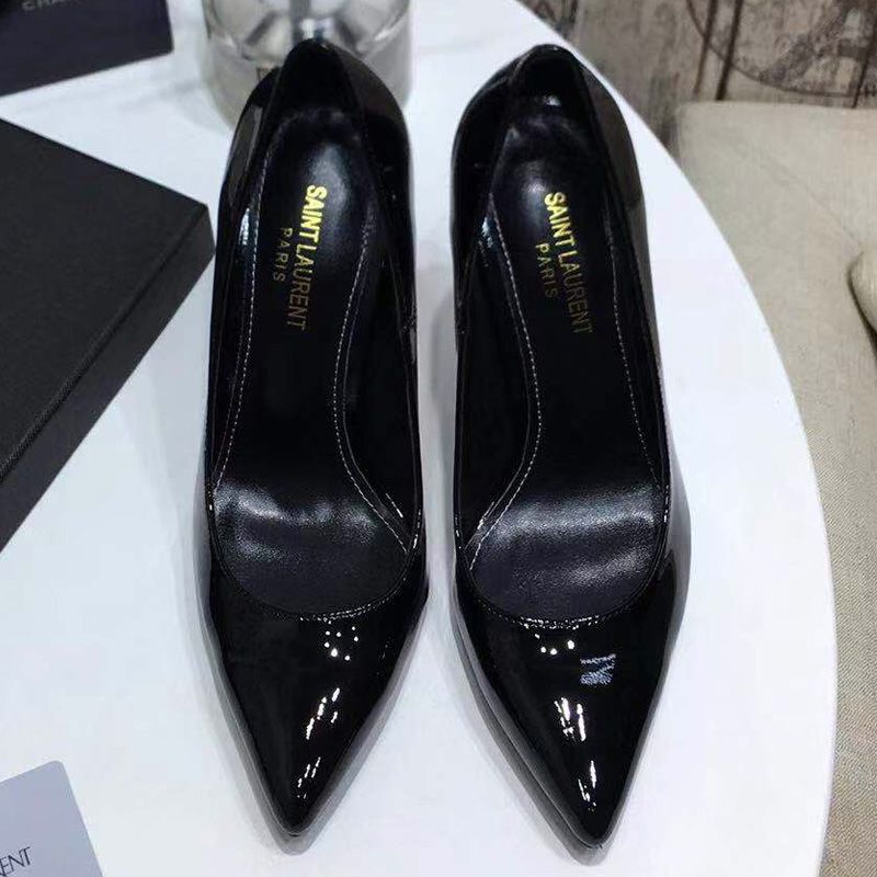 Saint Laurent Opyum Pumps Women Patent Leather Black Gold