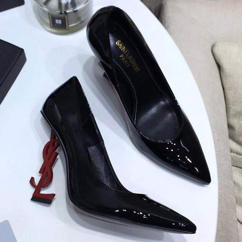 Saint Laurent Opyum Pumps Women Patent Leather Black Red