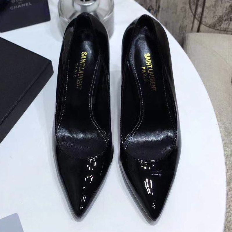 Saint Laurent Opyum Pumps Women Patent Leather Black Silver