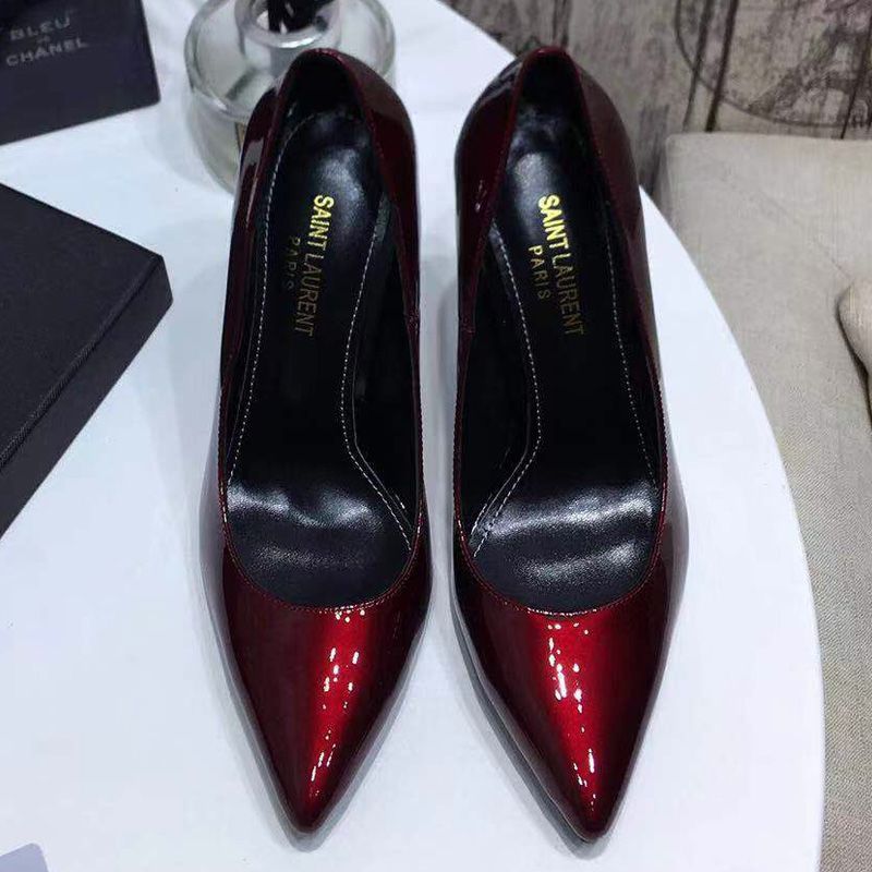 Saint Laurent Opyum Pumps Women Patent Leather Burgundy