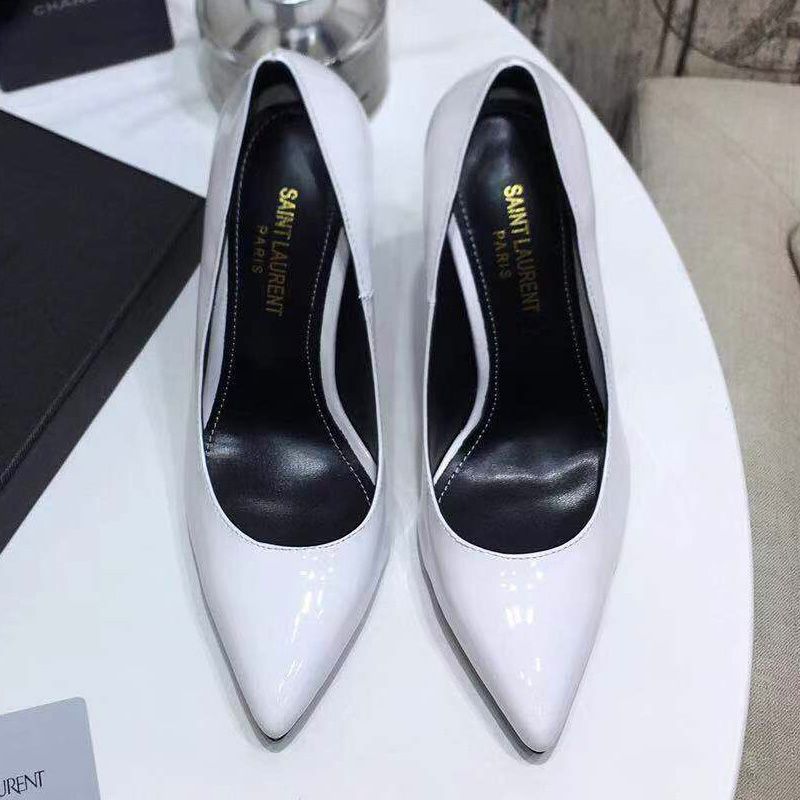 Saint Laurent Opyum Pumps Women Patent Leather White