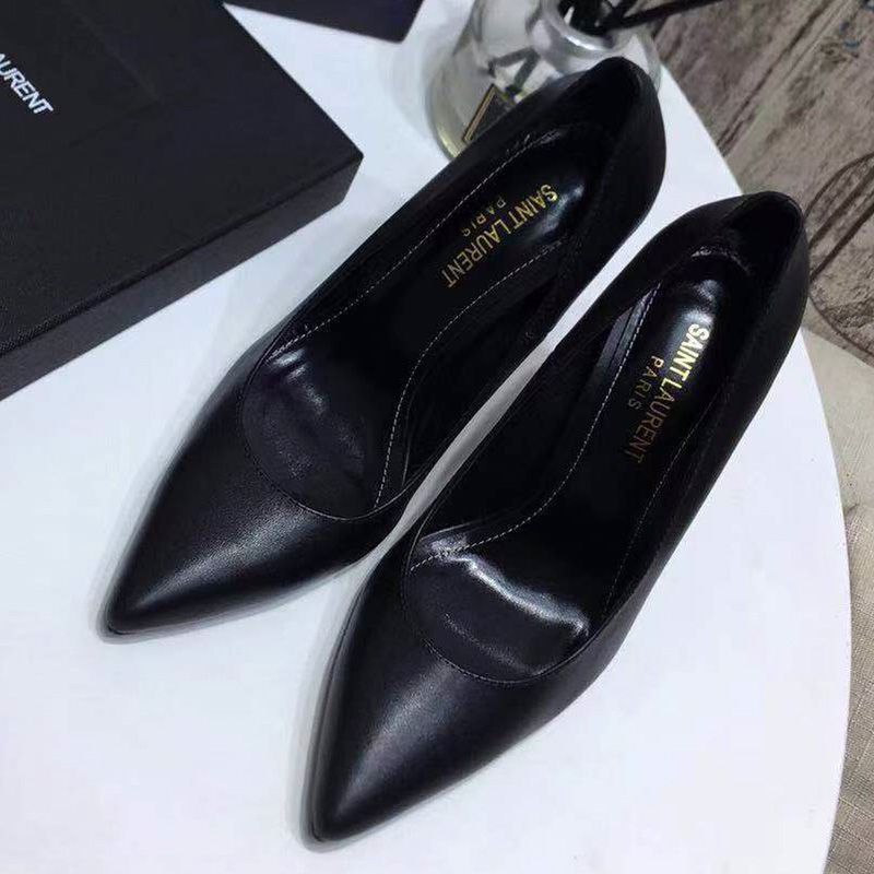 Saint Laurent Opyum Pumps Women Smooth Leather Black Gold