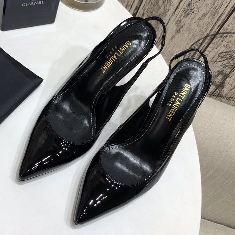 Saint Laurent Opyum Slingback Pumps Women Patent Leather Black