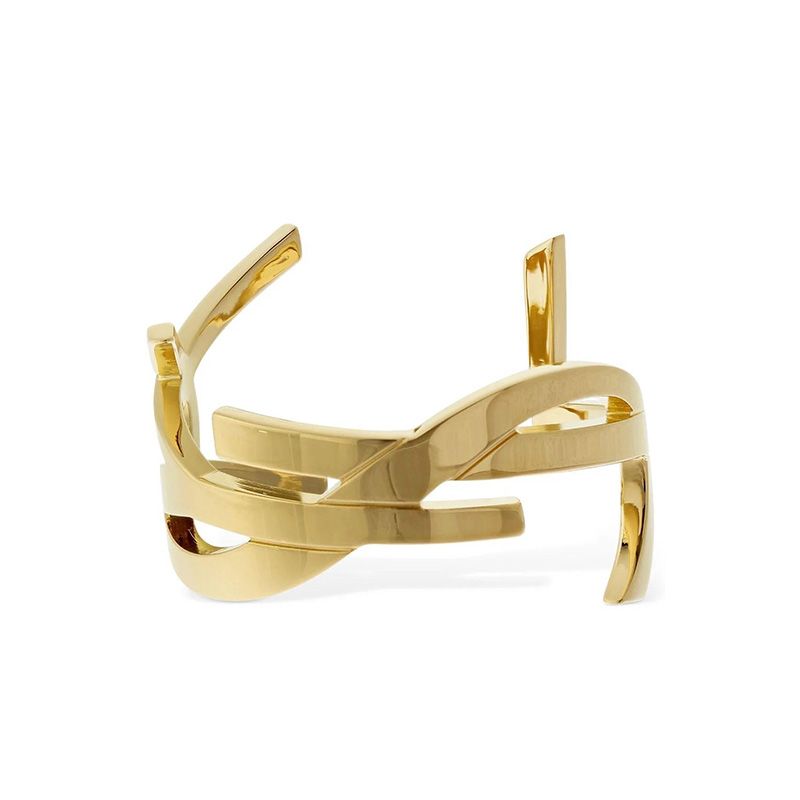 Saint Laurent Opyum Twist Cuff Bracelet In Metal Gold