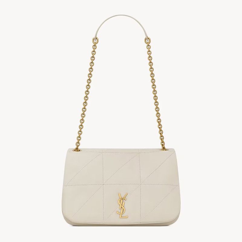 Saint Laurent Small Jamie 4.3 Bag In Lambskin White Gold