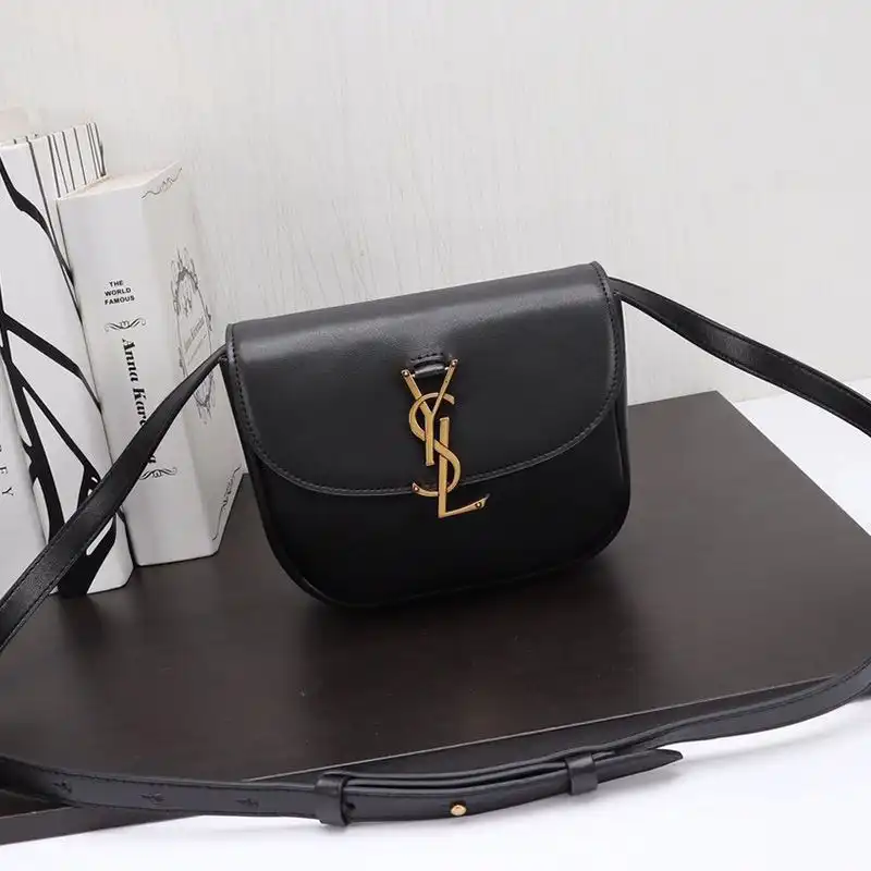 Saint Laurent Small Kaia Satchel In Smooth Vintage Leather Black Gold