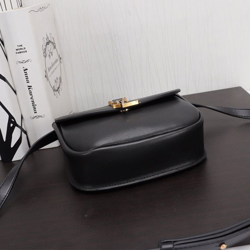 Saint Laurent Small Kaia Satchel In Smooth Vintage Leather Black Gold