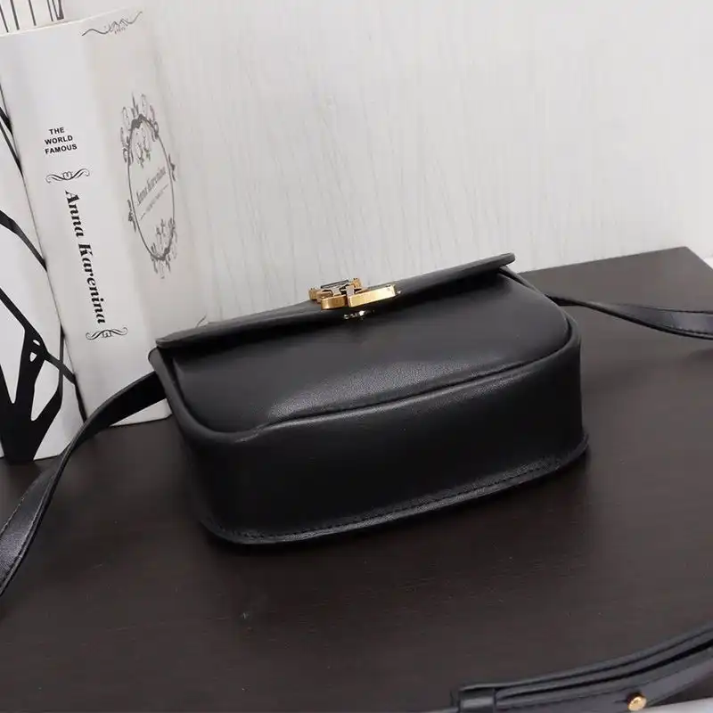 Cheap Saint Laurent Small Kaia Satchel In Smooth Vintage Leather Black Gold