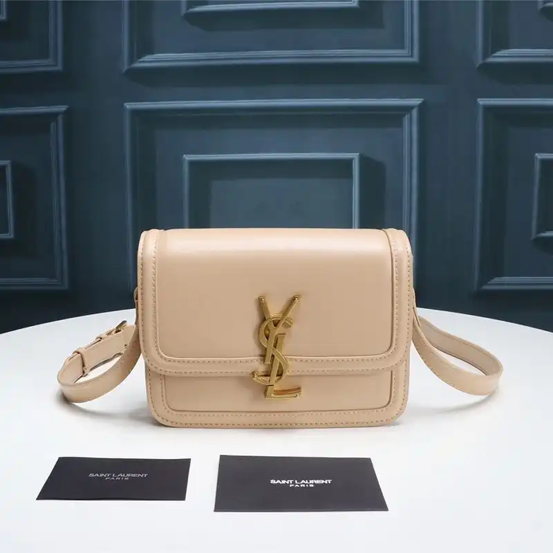 Saint Laurent Small Solferino Satchel In Box Leather Apricot Gold