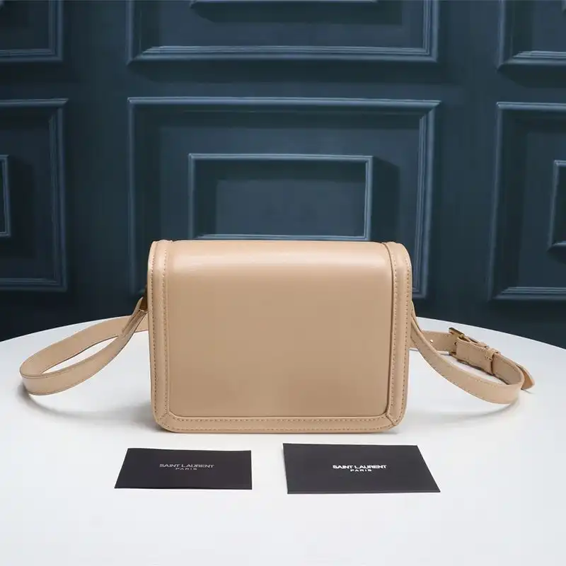 Cheap Saint Laurent Small Solferino Satchel In Box Leather Apricot Gold