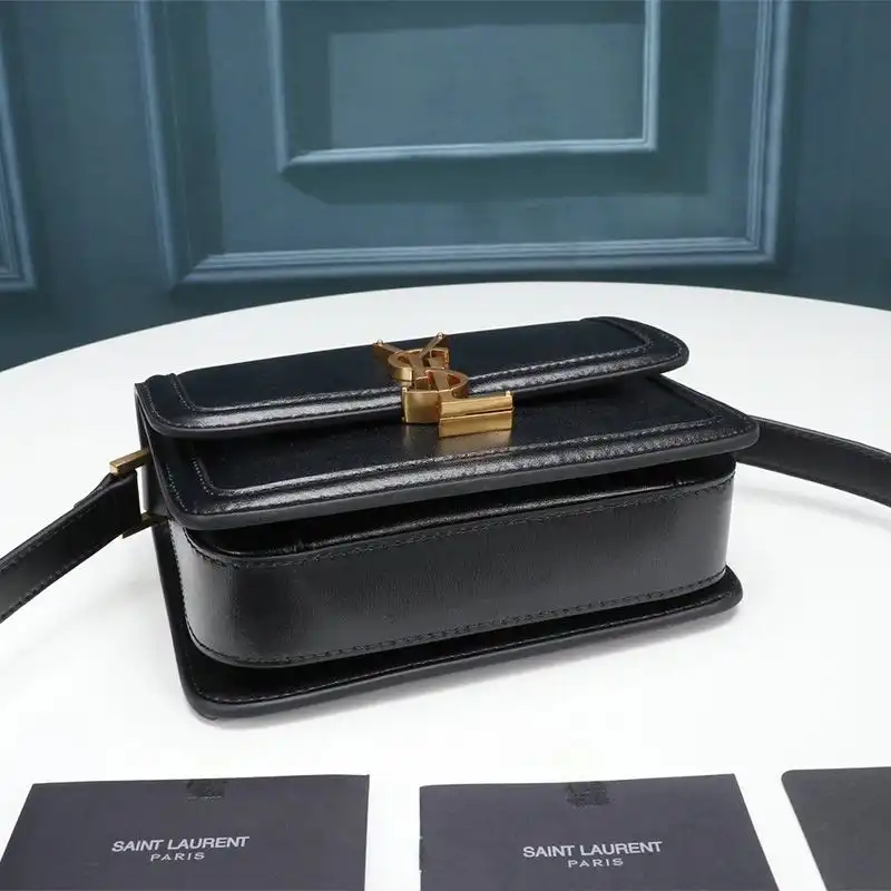 Cheap Saint Laurent Small Solferino Satchel In Box Leather Black Gold