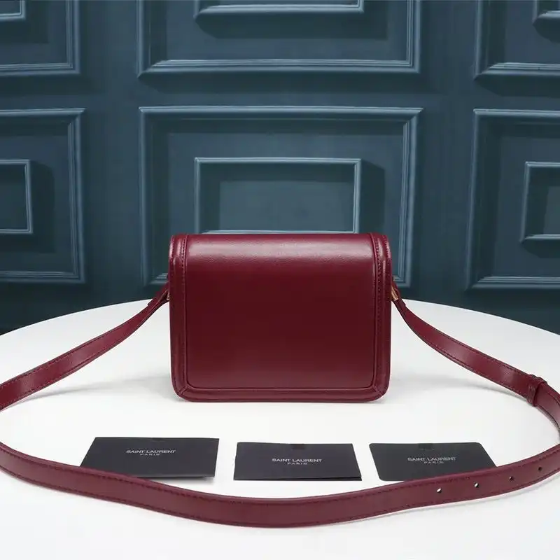 Cheap Saint Laurent Small Solferino Satchel In Box Leather Burgundy Gold