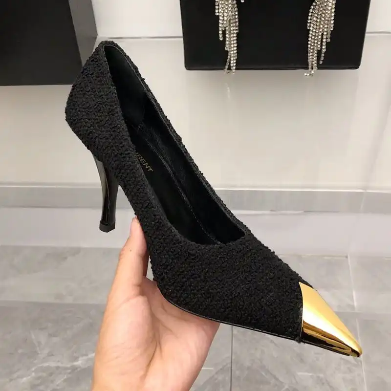 Saint Laurent Vesper Pumps Women Tweed and Leather Black