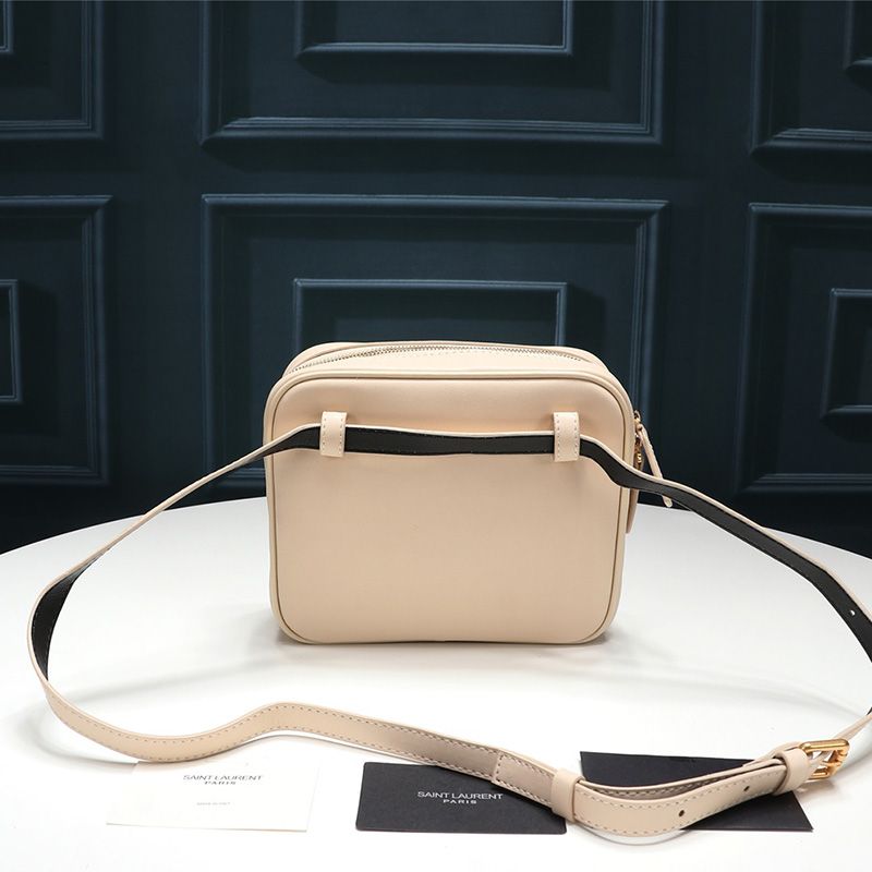 Saint Laurent Vicky Belt Bag In Matelasse Leather Apricot Gold