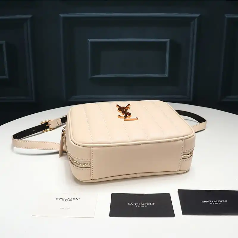 Cheap Saint Laurent Vicky Belt Bag In Matelasse Leather Apricot Gold