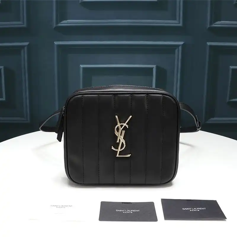 Saint Laurent Vicky Belt Bag In Matelasse Leather Black Gold