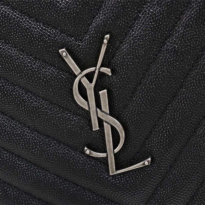 Saint Laurent Vinyle Round Camera Bag In Grained Matelasse Leather Black Silver