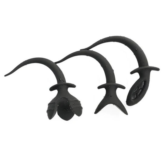 11" - 12" Black Silicone Dog Tail AllNight 7686