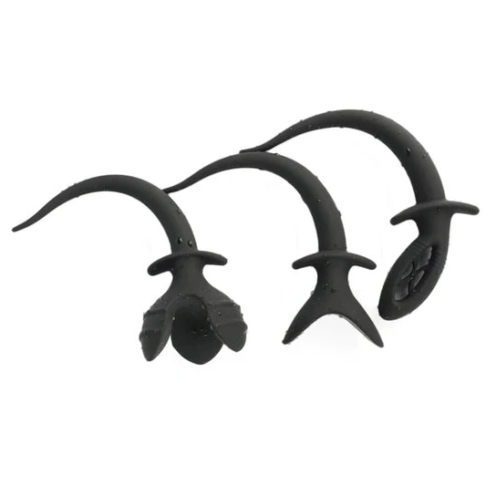 11" - 12" Black Silicone Dog Tail TravelFriendly 7003