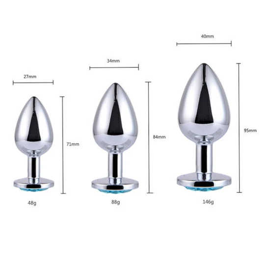 15 Colors Jeweled Stainless Steel Plug AllNight 4779