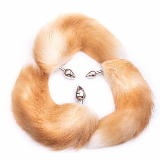 Accessible 2571 Orange Metal Fox Anal Tail 16
