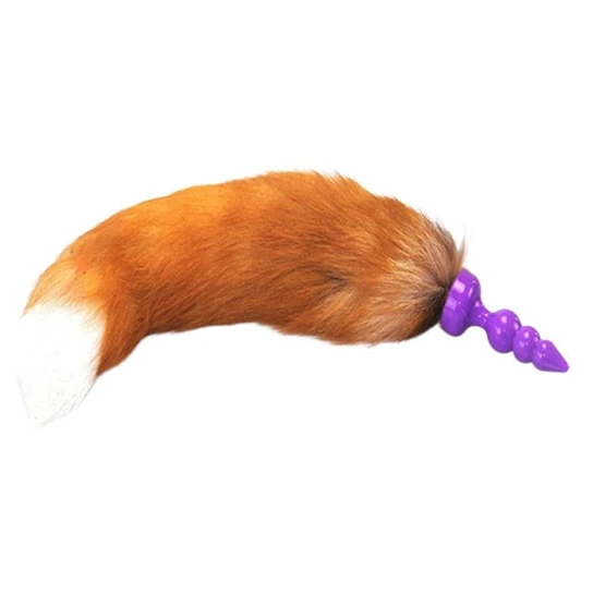 Accessible 4944 16" Orange Brown Fox Tail Silicone Plug