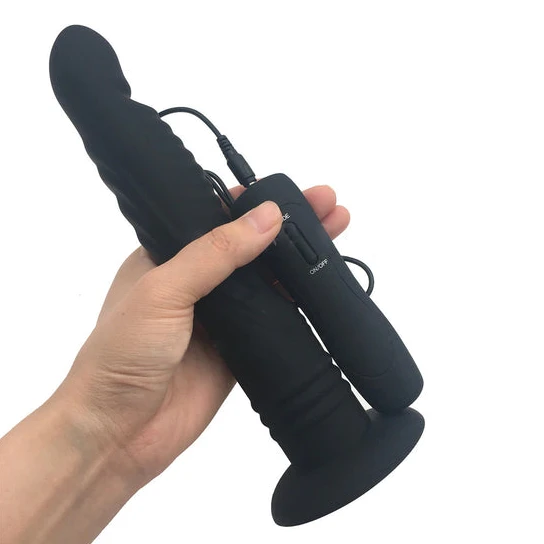 Accessible 7823 Long Suction Cup Anal Vibrating Dildo