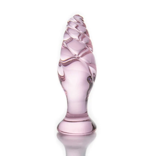 Accessible 9222 Twisted Pink Glass Anal Dildo