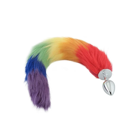 AllNight 3830 Rainbow Fox Tail Metal Plug 18