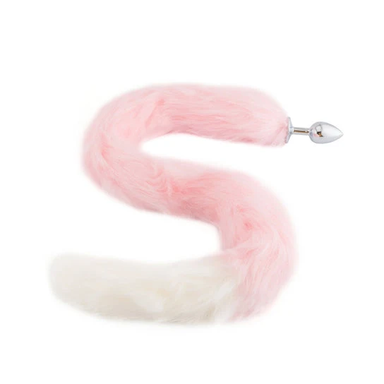 AllNight 4969 Pink with White Fox Metal Tail, 32