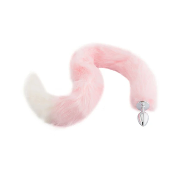 AllNight 4969 Pink with White Fox Metal Tail, 32