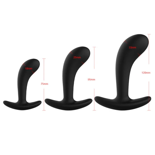 Black Anal Silicone Training Set (3 Piece) DiscreetChoice 8310