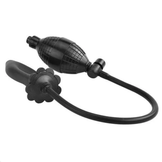 Black Expanding Silicone Inflatable Butt Plug Accessible 9454