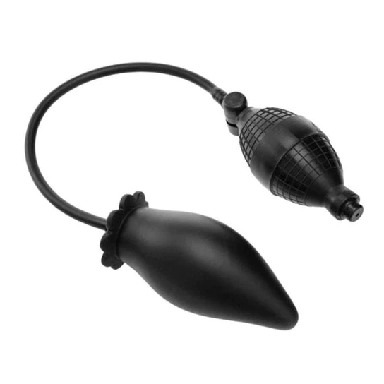Black Expanding Silicone Inflatable Butt Plug Accessible 9454