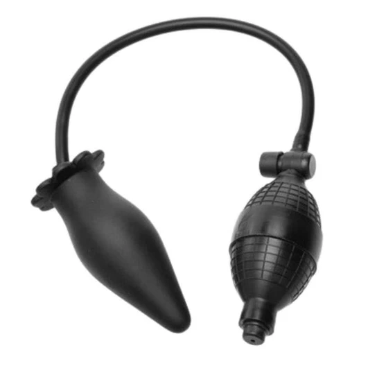 Black Expanding Silicone Inflatable Butt Plug Accessible 9454