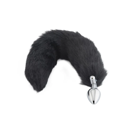 Black Wolf Shapeable Metal Tail, 18