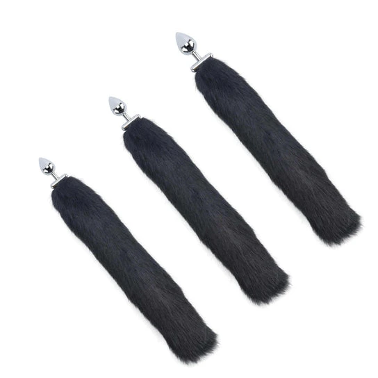 Black Wolf Shapeable Metal Tail, 18