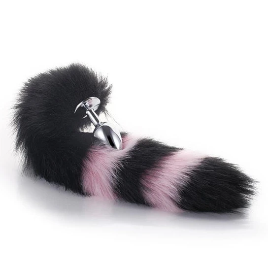 Black with Pink Fox Metal Tail, 14