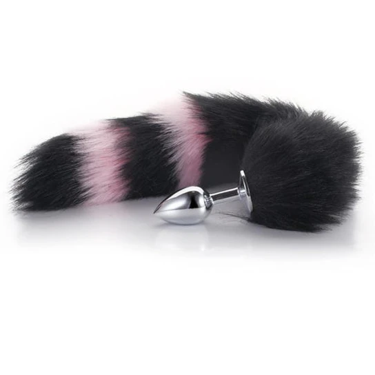 Black with Pink Fox Metal Tail, 14