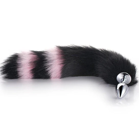 Black with Pink Fox Metal Tail, 14