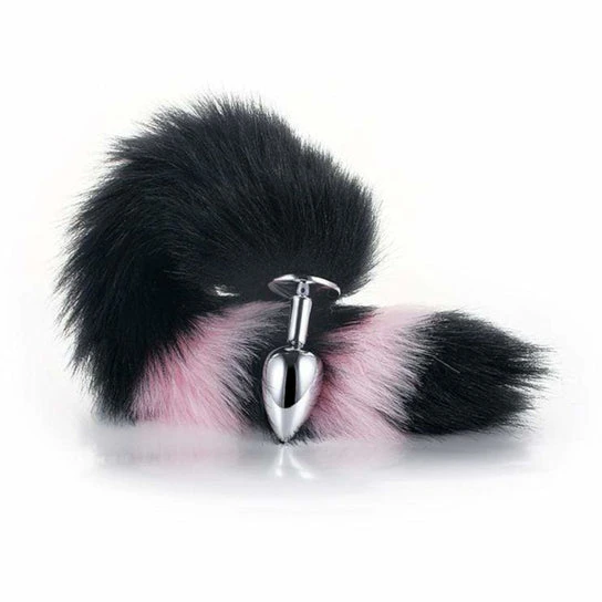 Black with Pink Fox Metal Tail, 14